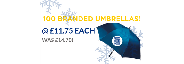 100 BRANDED UMBRELLAS