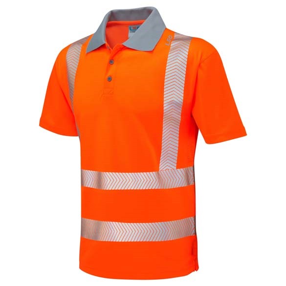 LEO WORKWEAR WOOLACOMBE ISO 20471 Cl 2 Coolviz Plus Polo Shirt